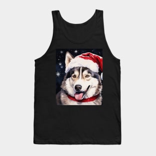 Christmas Siberian Husky Dog Tank Top